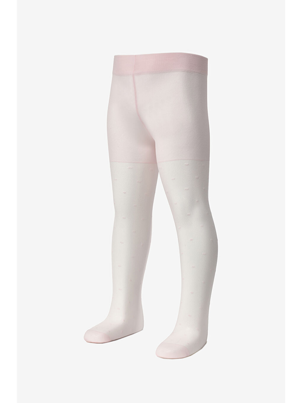 Pembe Çizgili ve Puanlı Kız Çocuk Külotlu Çorap