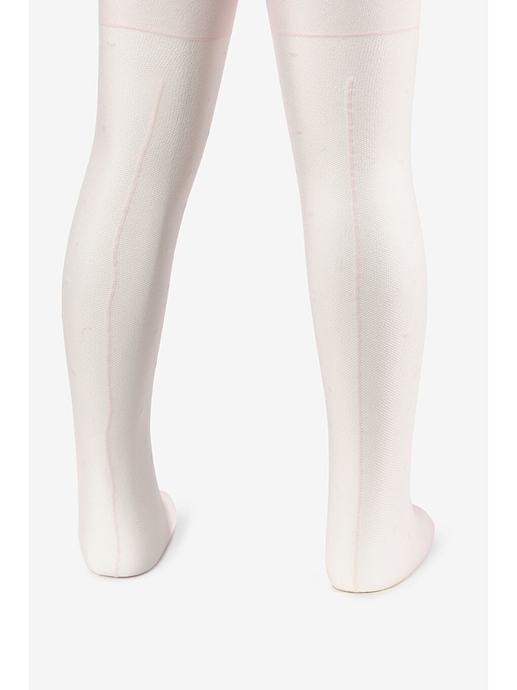 Pembe Çizgili ve Puanlı Kız Çocuk Külotlu Çorap-1