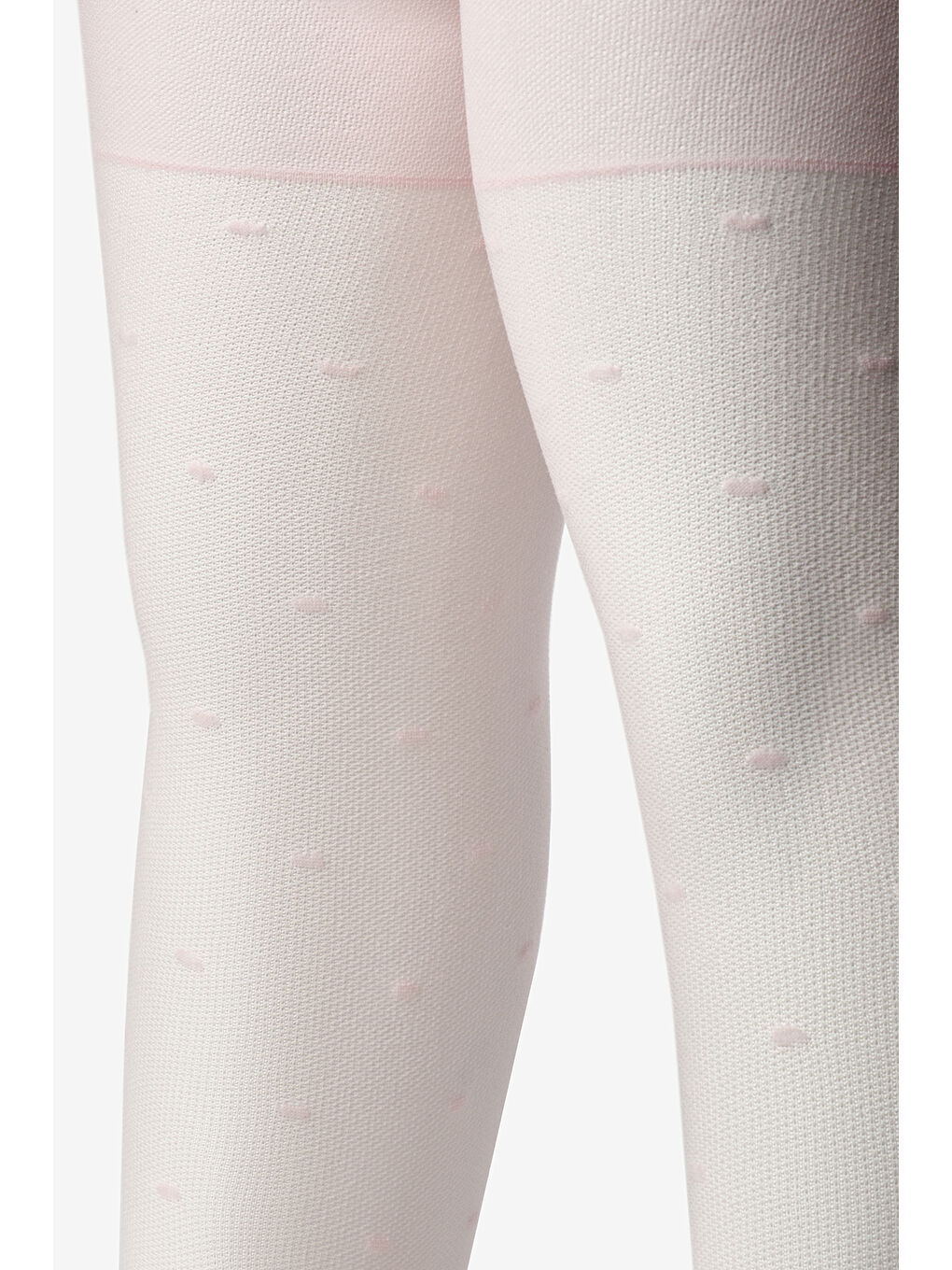 Pembe Çizgili ve Puanlı Kız Çocuk Külotlu Çorap-2