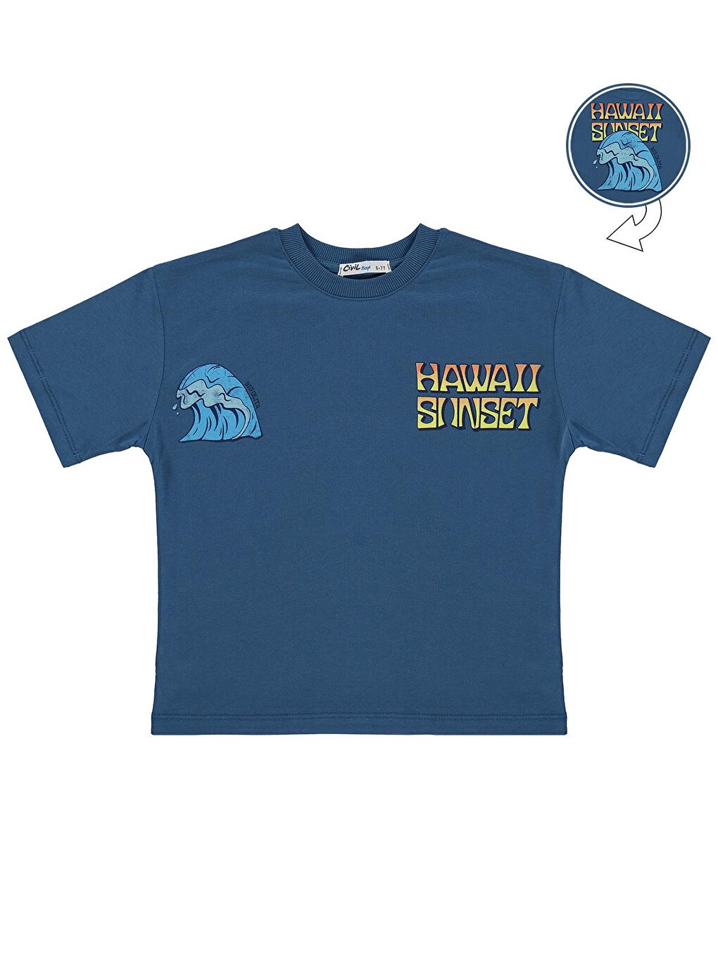 Petrol Boys Hawaii Sunset Baskılı 10-13 Yaş Tişört - Yeşil