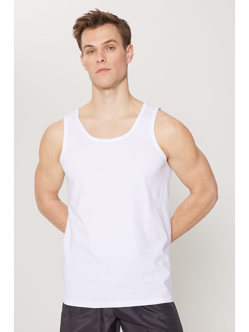 Erkek Beyaz Premium %100 Pamuk 2'li Paket Atlet-2