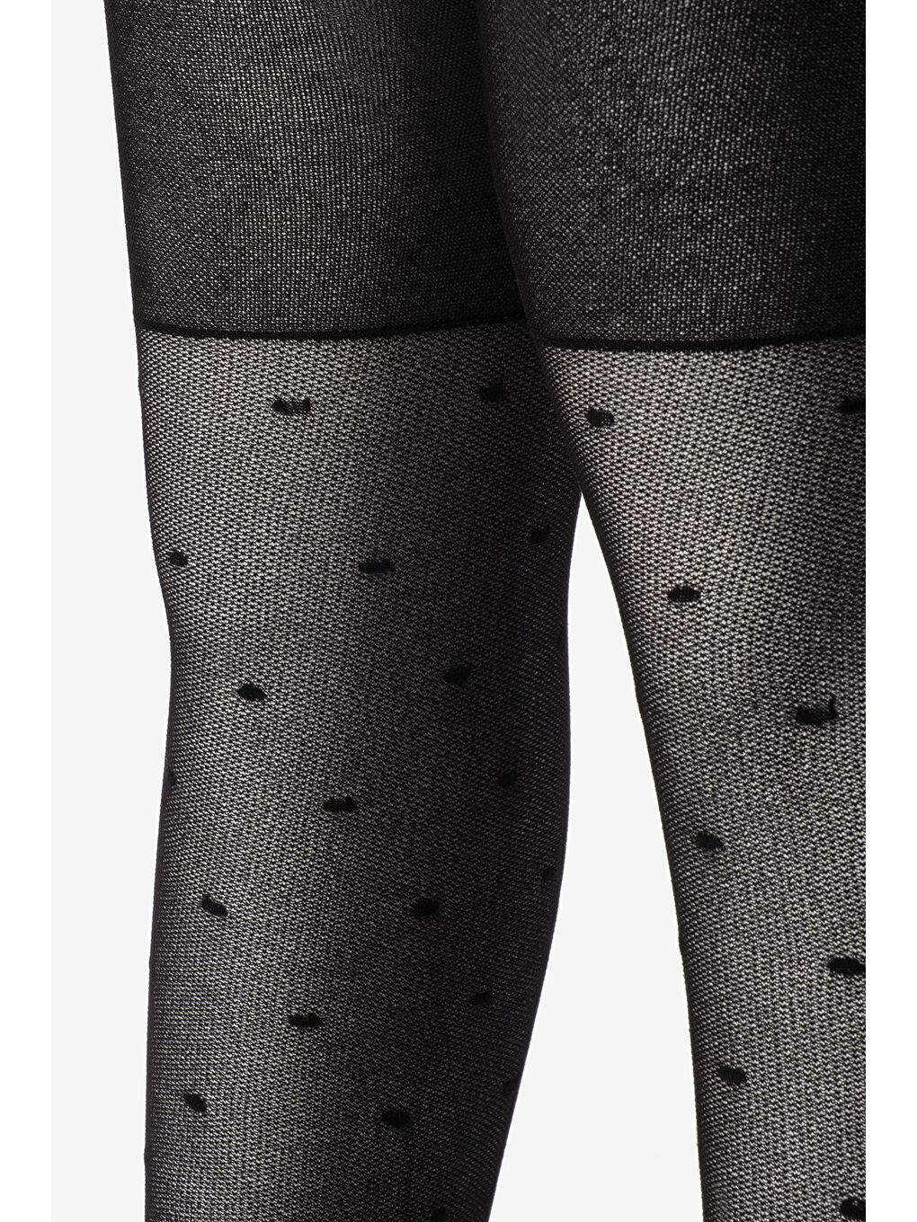 Siyah Çizgili ve Puanlı Kız Çocuk Külotlu Çorap-2