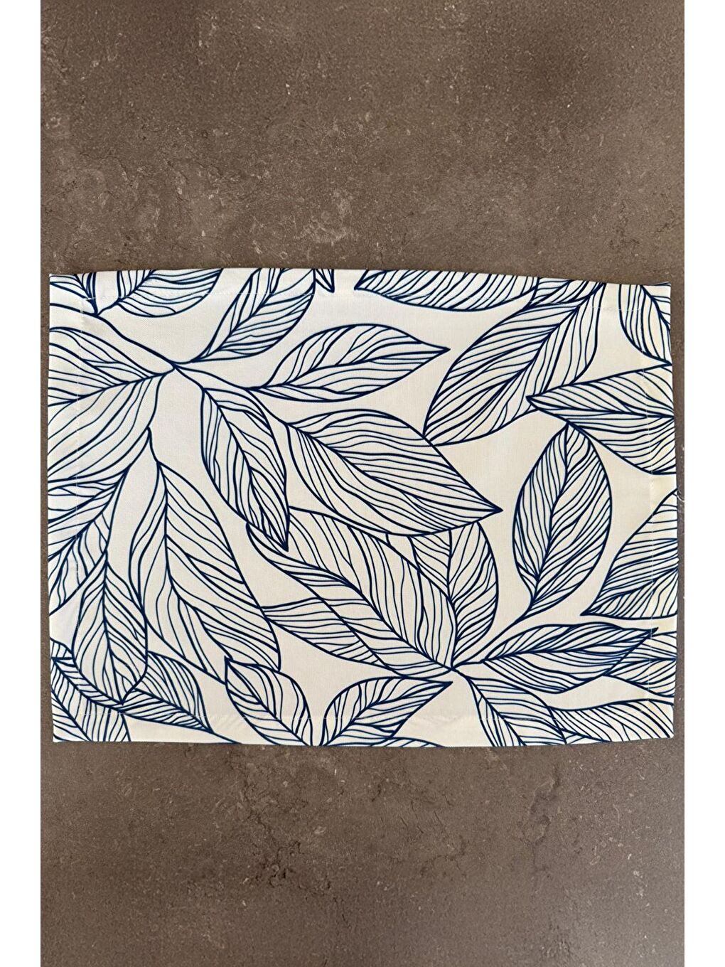 Vireo Yaprak Desen 1 Adet Amerikan Servis - Mavi/Beyaz 45x35-2