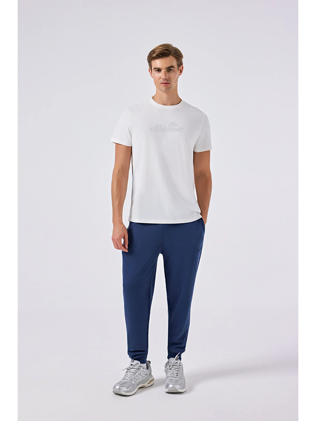 Beyaz Logolu % 100 Pamuk Regular Fit Bisiklet Yaka T Shirt 6SM5017-OF-2