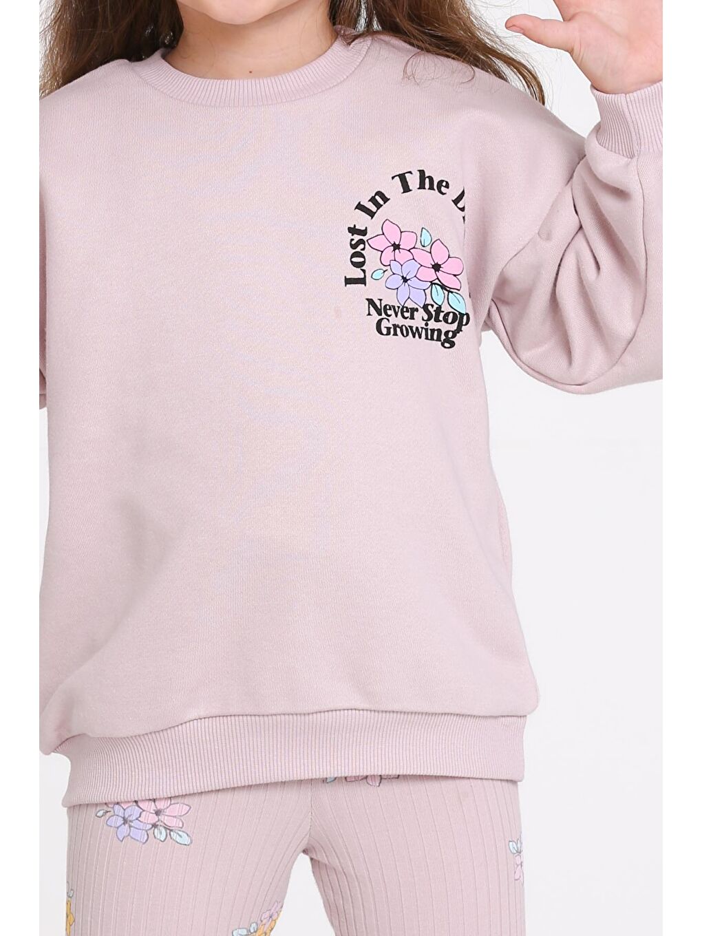 Pembe Kız Çocuk Gül Kurusu Lost In The Dreams Baskı 1-5 Yaş Takım - 23274-3-2