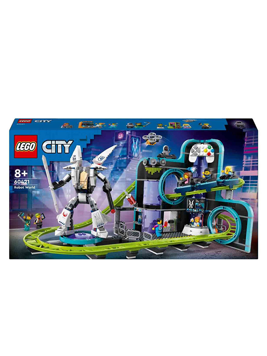 Lego Renksiz City Robot Dünyası Hız Treni Parkı Oyuncağı 60421 - 2