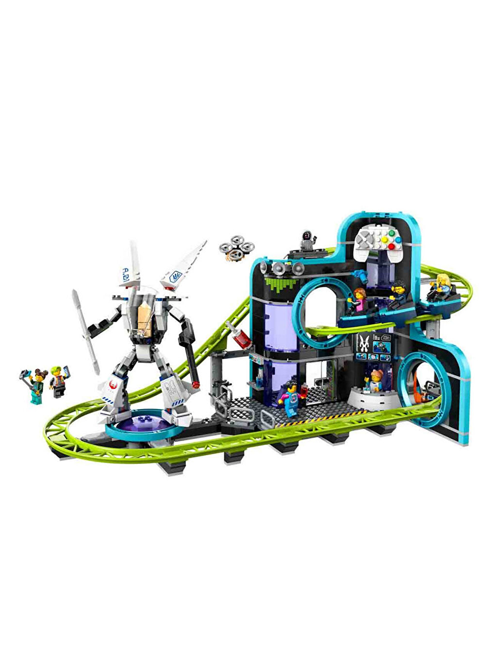 Lego Renksiz City Robot Dünyası Hız Treni Parkı Oyuncağı 60421 - 5