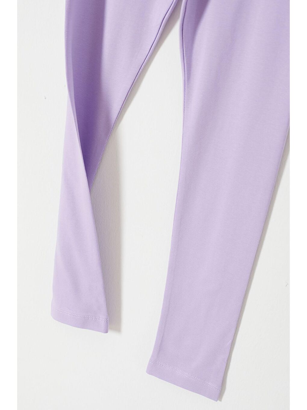 Lila Çiçek Nakış Detaylı Kız Çocuk Tayt-3