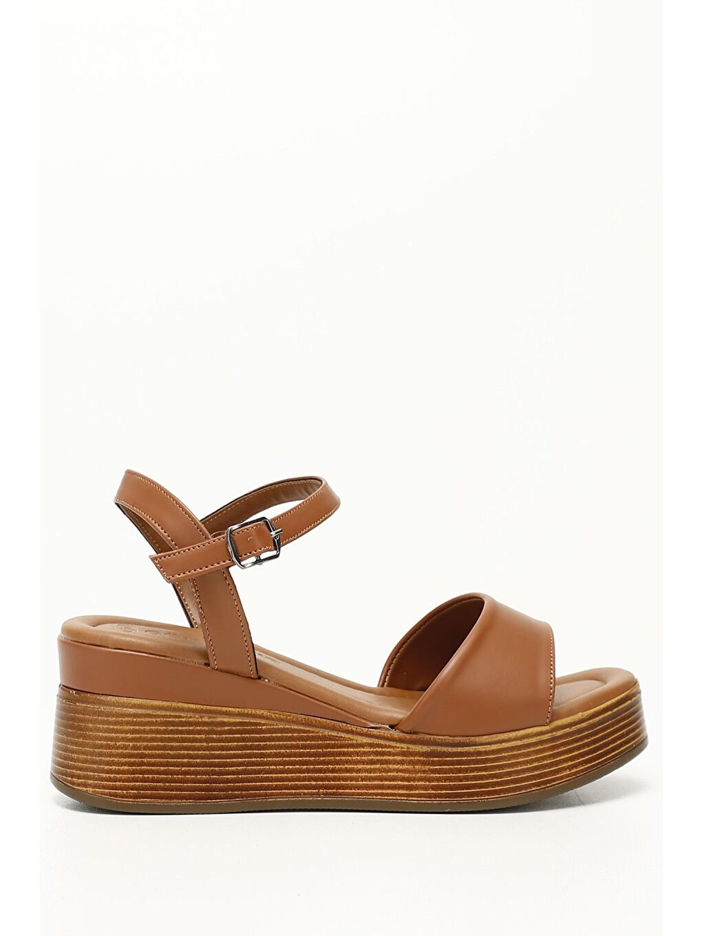 Kahverengi TABA-BEJ  Dolgu Topuklu Kadın Sandalet 35708