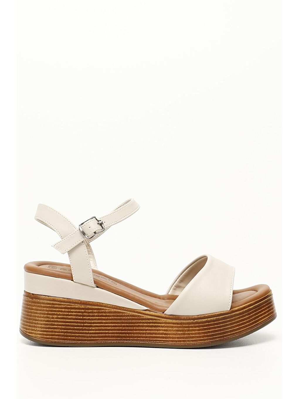 Bej BEJ  Dolgu Topuklu Kadın Sandalet 35708