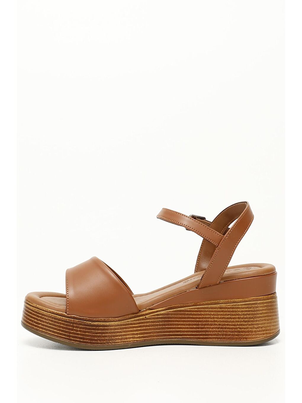 Kahverengi TABA-BEJ  Dolgu Topuklu Kadın Sandalet 35708-2