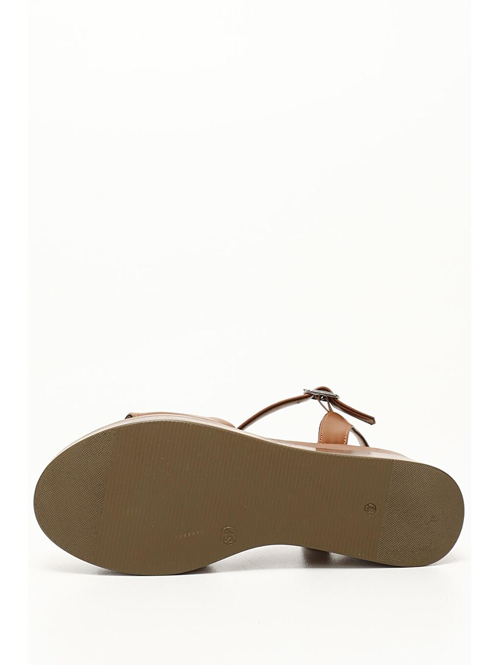 Kahverengi TABA-BEJ  Dolgu Topuklu Kadın Sandalet 35708-3