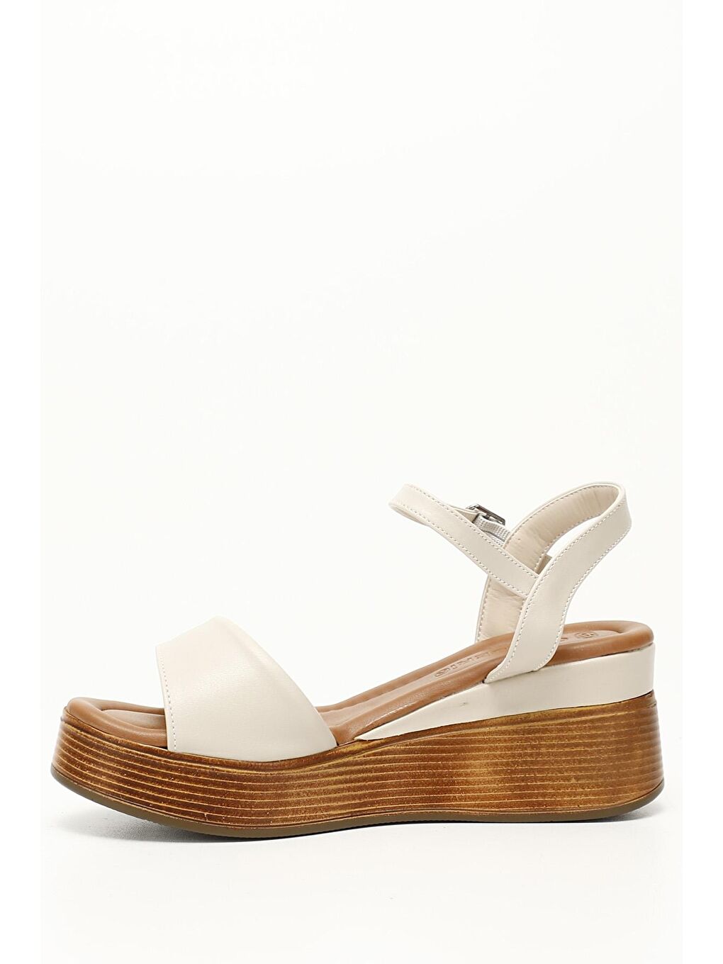 Bej BEJ  Dolgu Topuklu Kadın Sandalet 35708-2