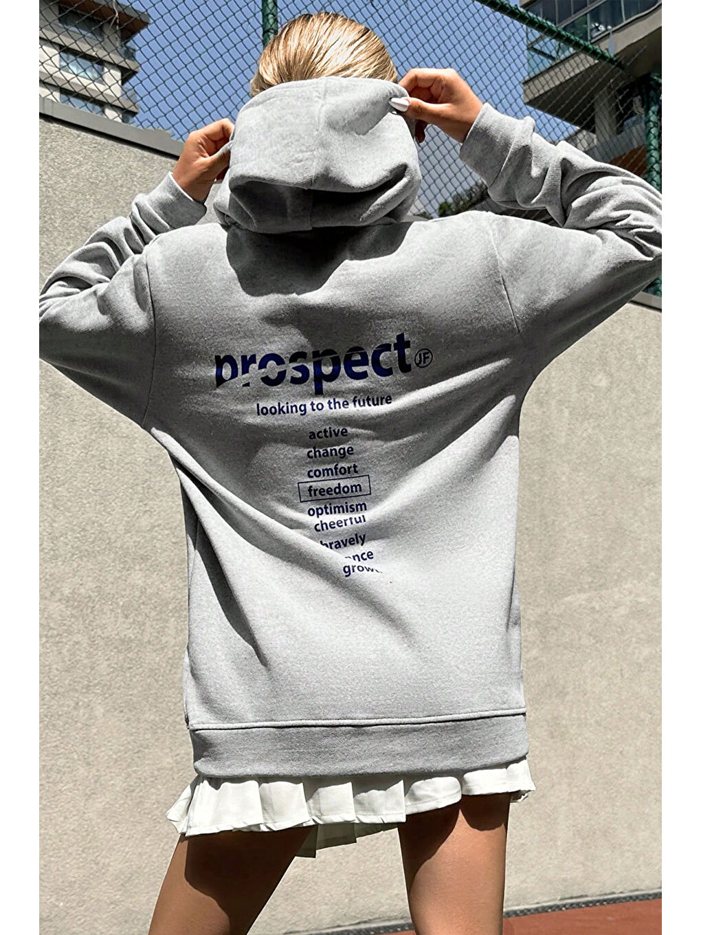 uyguntarz Gri Unisex Prospect Baskılı Sweatshirt - 1