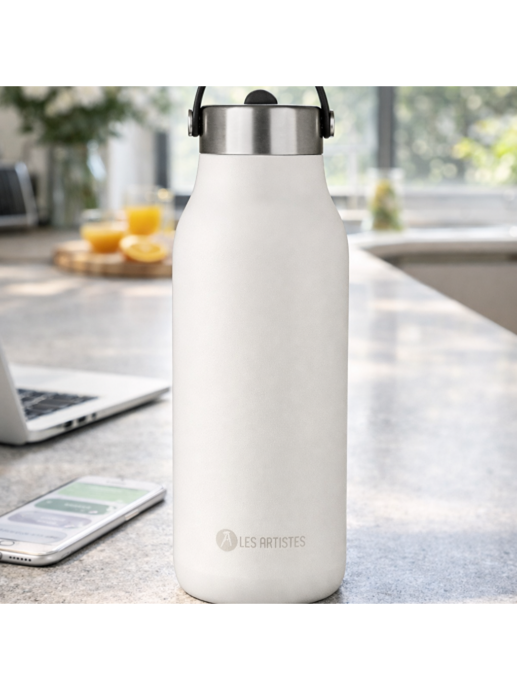 Beyaz Isı Yalıtımlı Çelik Termos 1000ml Oxford-2