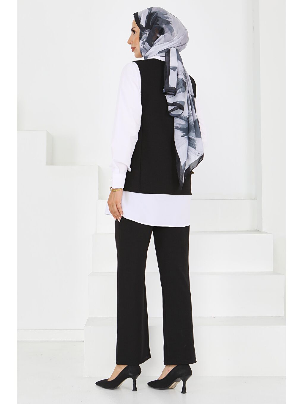 Düğmeli Süveter Pantolon Mira Takım Siyah - 27613-4