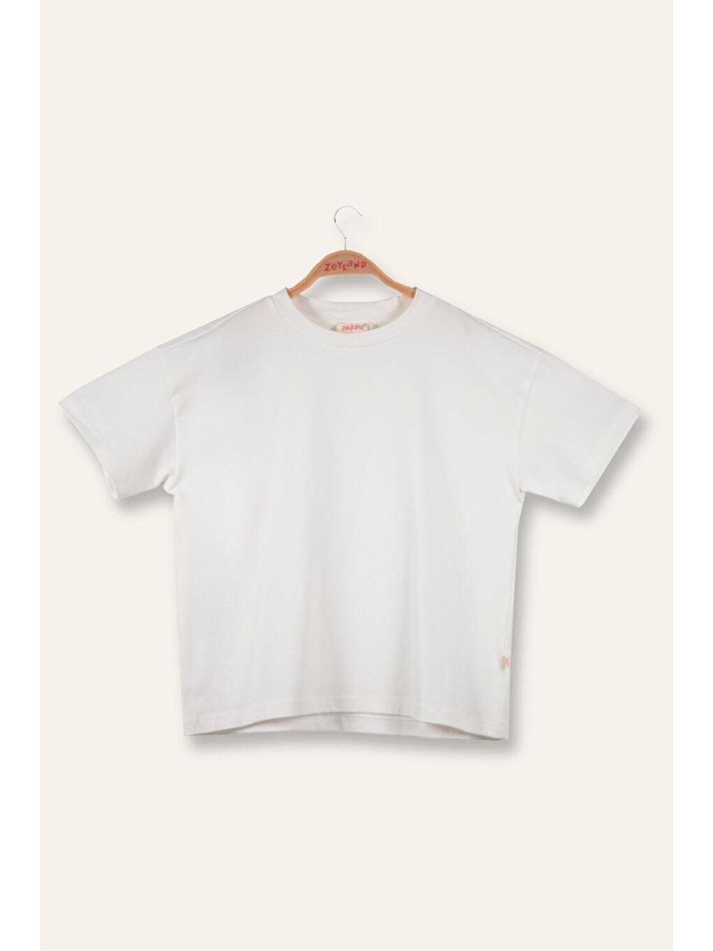 Kız Çocuk Oversıze T-Shirt - Ekru