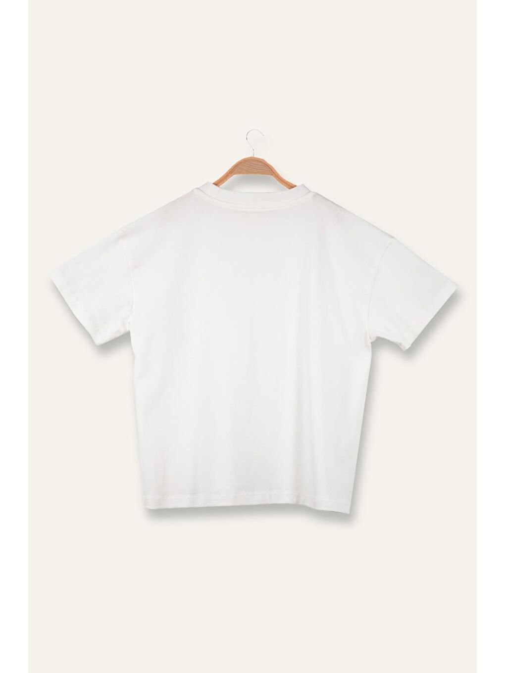 Kız Çocuk Oversıze T-Shirt - Ekru-1