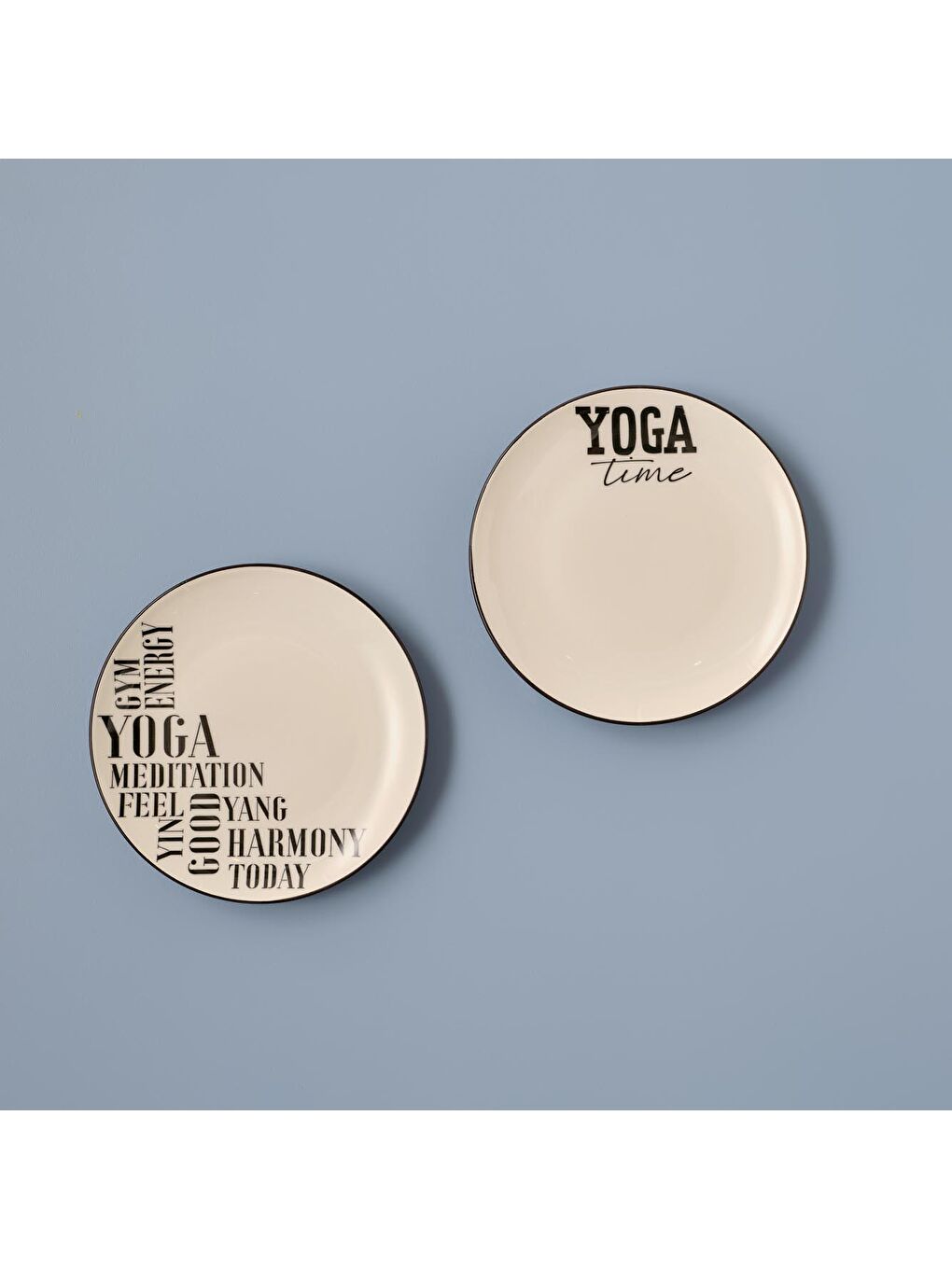 Yoga Stoneware Motto Pasta Tabağı 4'lü Siyah-2