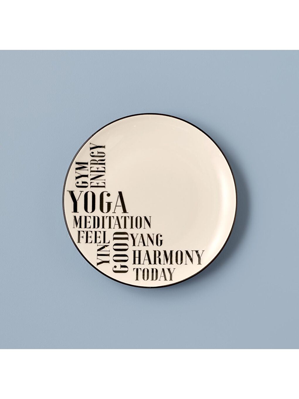Yoga Stoneware Motto Pasta Tabağı 4'lü Siyah-3