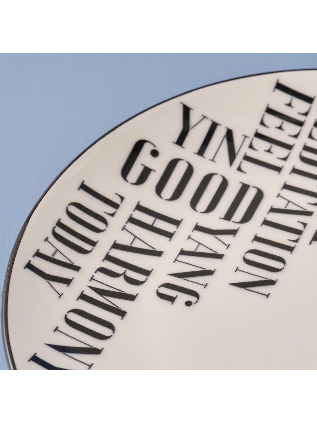 Yoga Stoneware Motto Pasta Tabağı 4'lü Siyah-4