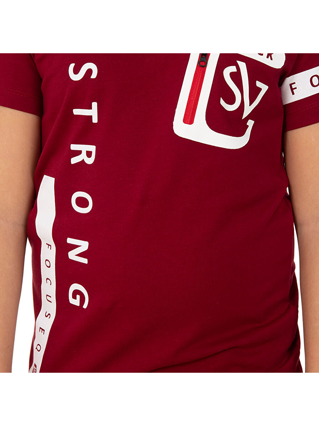 Toontoykids Bordo Erkek Çocuk T-Shirt Strong Baskılı - 1