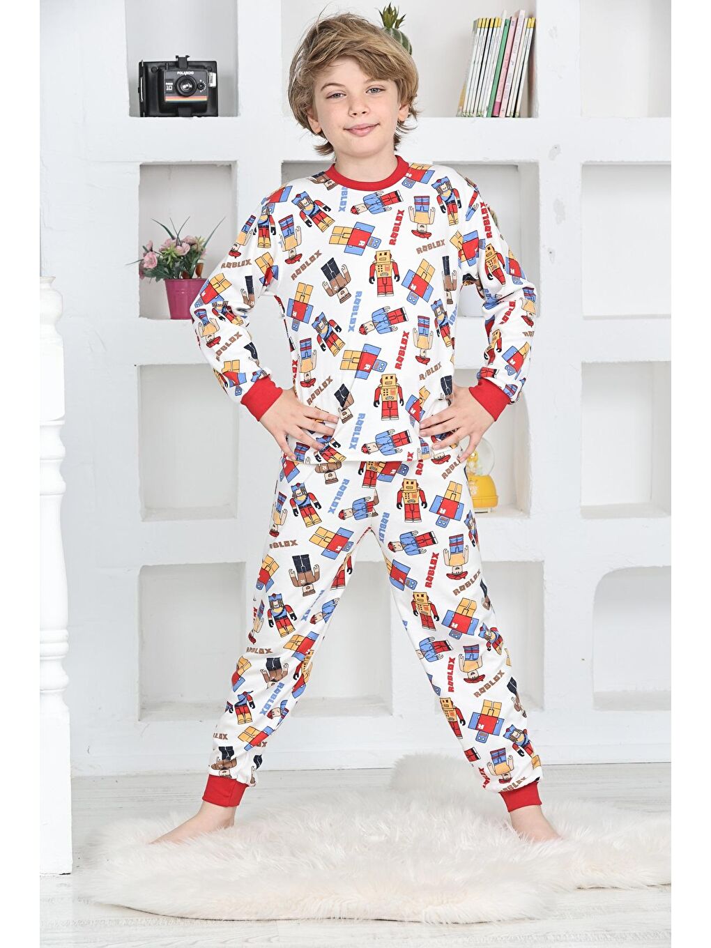 Kapi Kids Beyaz Erkek Çocuk Baskılı Pijama Takımı 1-11 Yaş 4924-26