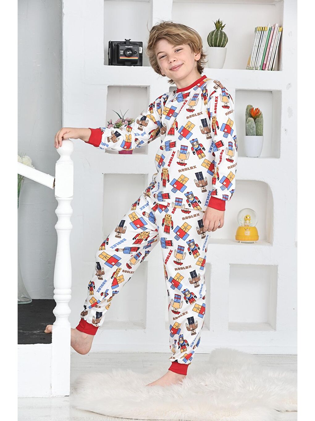 Kapi Kids Beyaz Erkek Çocuk Baskılı Pijama Takımı 1-11 Yaş 4924-26 - 1