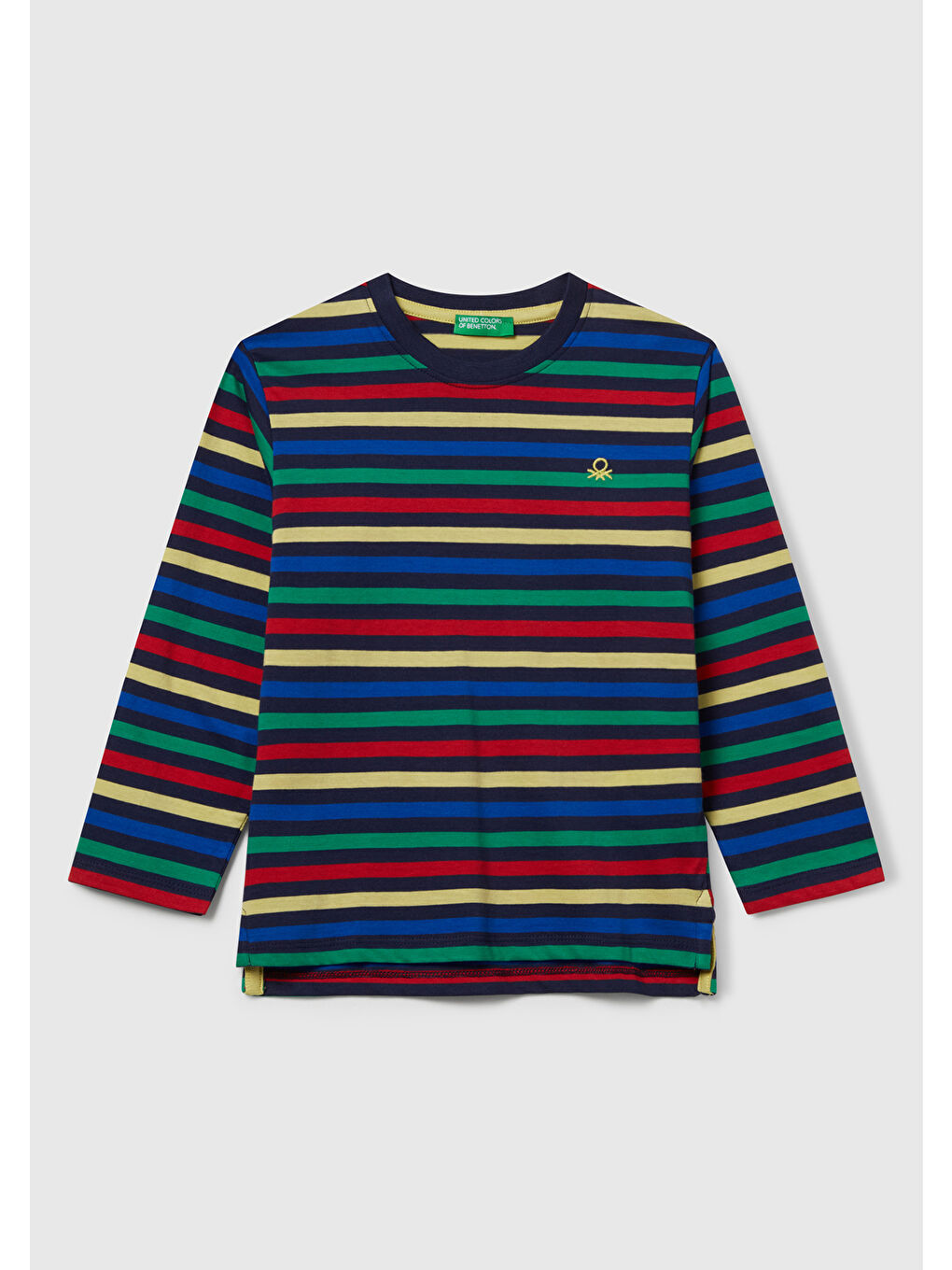 Erkek Çocuk Siyah Mix Çizgi Desenli Uzun Kollu Bisiklet Yaka Regular Fit T-shirt