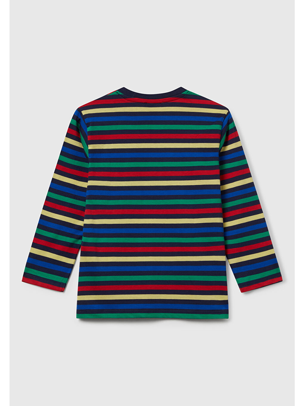 Erkek Çocuk Siyah Mix Çizgi Desenli Uzun Kollu Bisiklet Yaka Regular Fit T-shirt-1