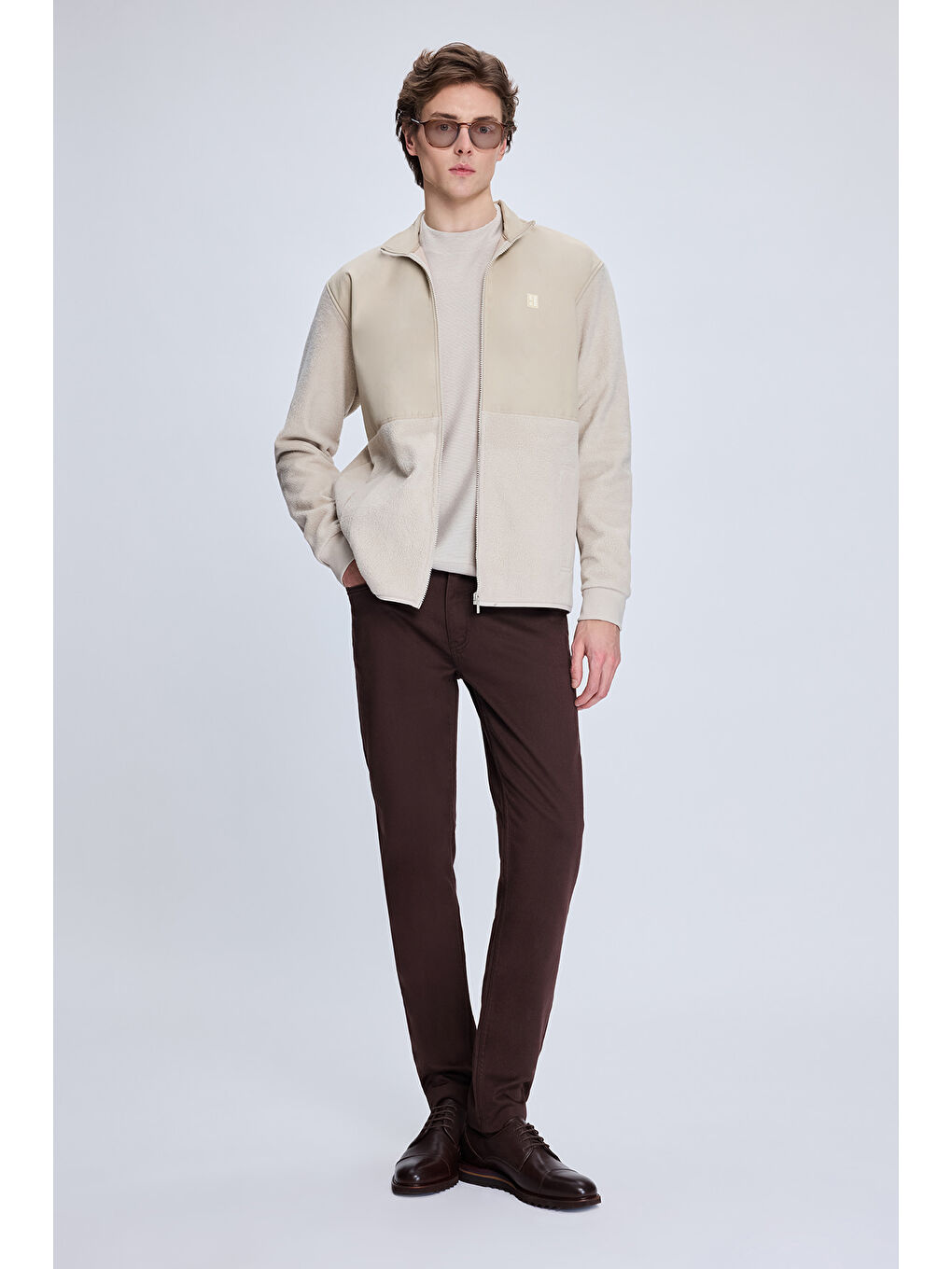 Bej Regular Fit Hakim Yaka Baharlık Mont-1