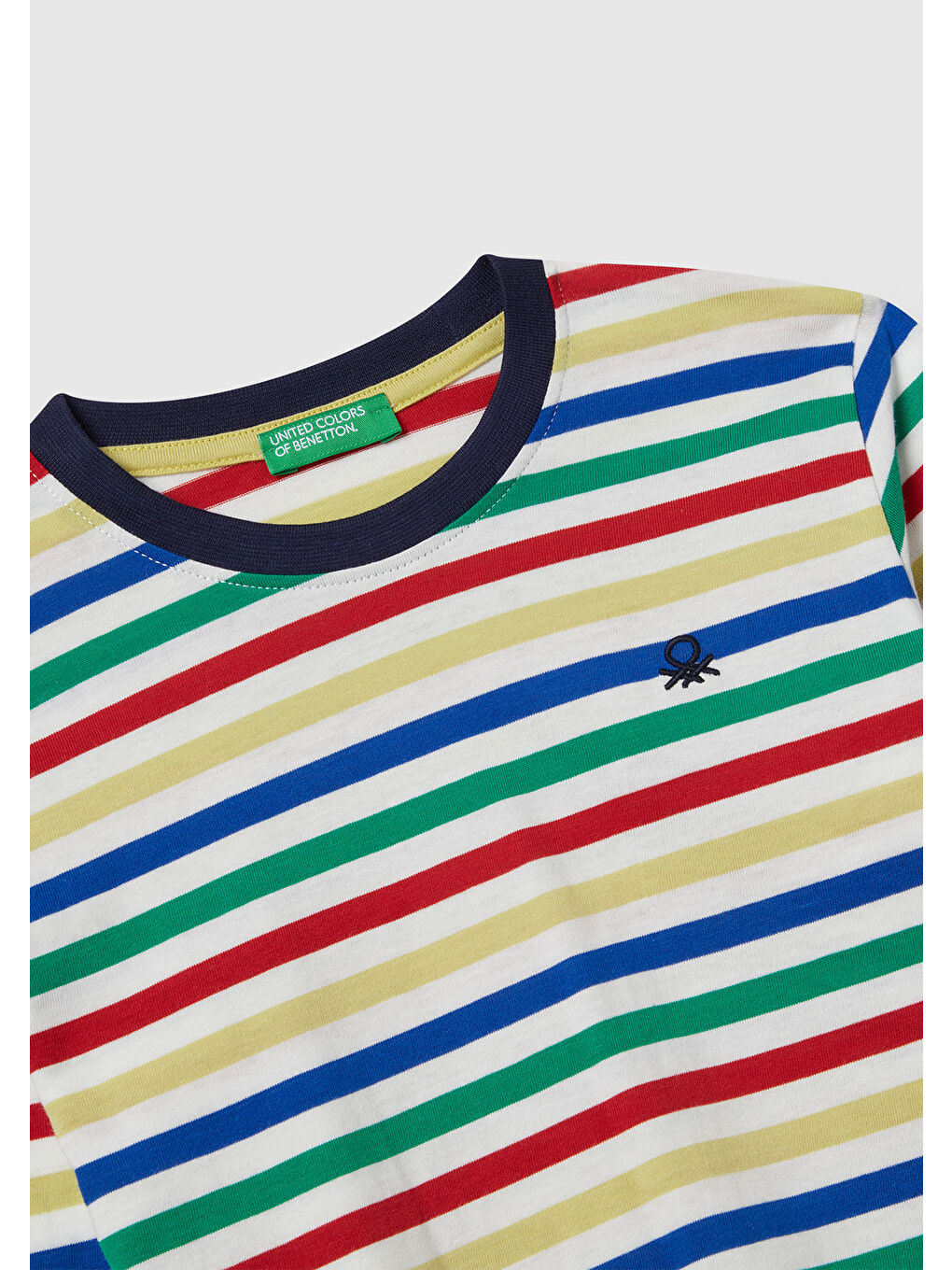 Erkek Çocuk Beyaz Mix Çizgi Desenli Uzun Kollu Bisiklet Yaka Regular Fit T-shirt-2