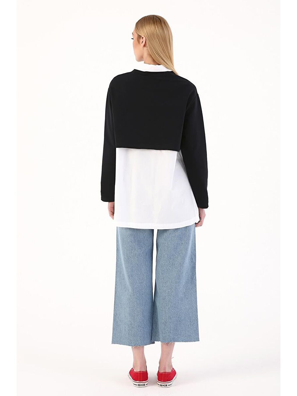 Lacivert01-Bisiklet Yaka Uzun Kollu Crop-3