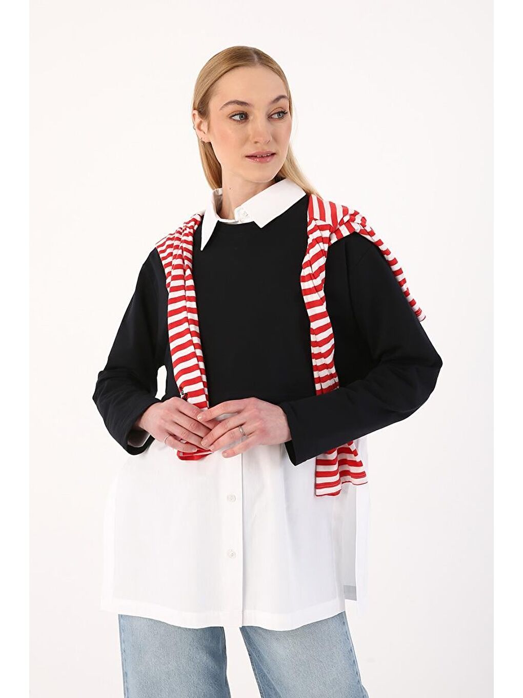 Lacivert01-Bisiklet Yaka Uzun Kollu Crop-4