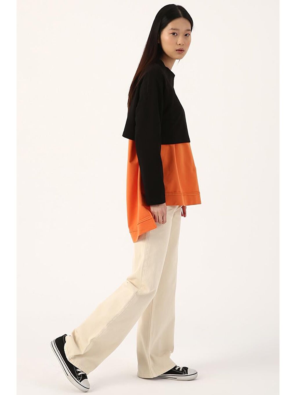 Siyah-Bisiklet Yaka Uzun Kollu Crop-2