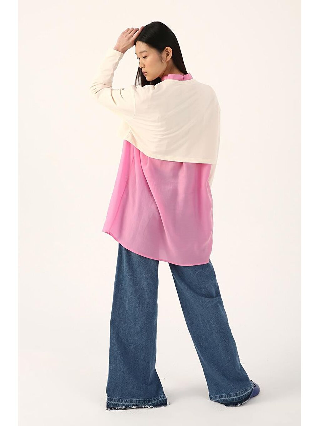 Ekru01-Bisiklet Yaka Uzun Kollu Crop-3