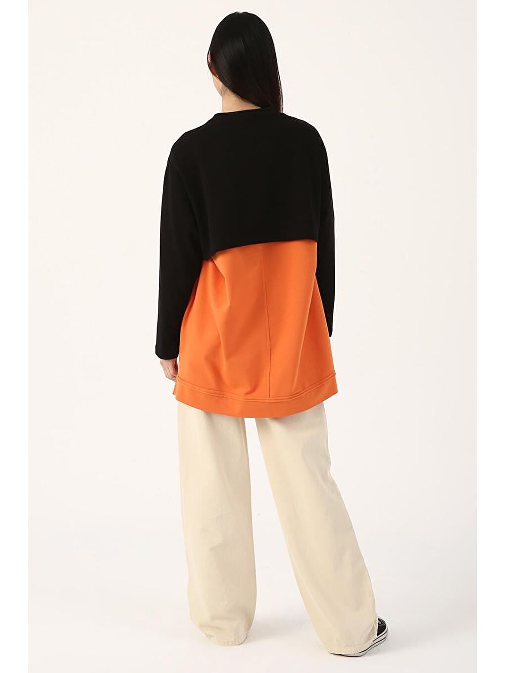 Siyah-Bisiklet Yaka Uzun Kollu Crop-3