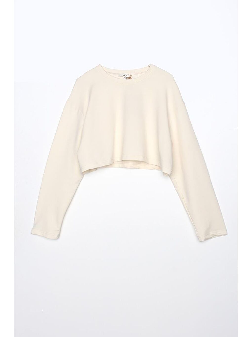 Ekru01-Bisiklet Yaka Uzun Kollu Crop-5