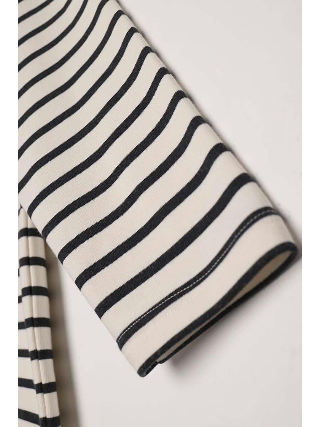 Lila Ekru-Siyah-Çizgili Oversize Sweatshirt-5