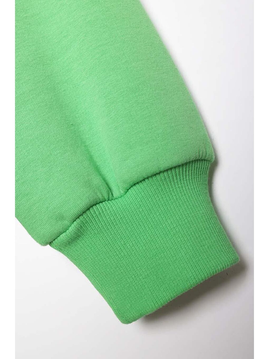 Neon Yeşil-Oversize Şardonlu Şerit Detaylı Sweatshirt-6