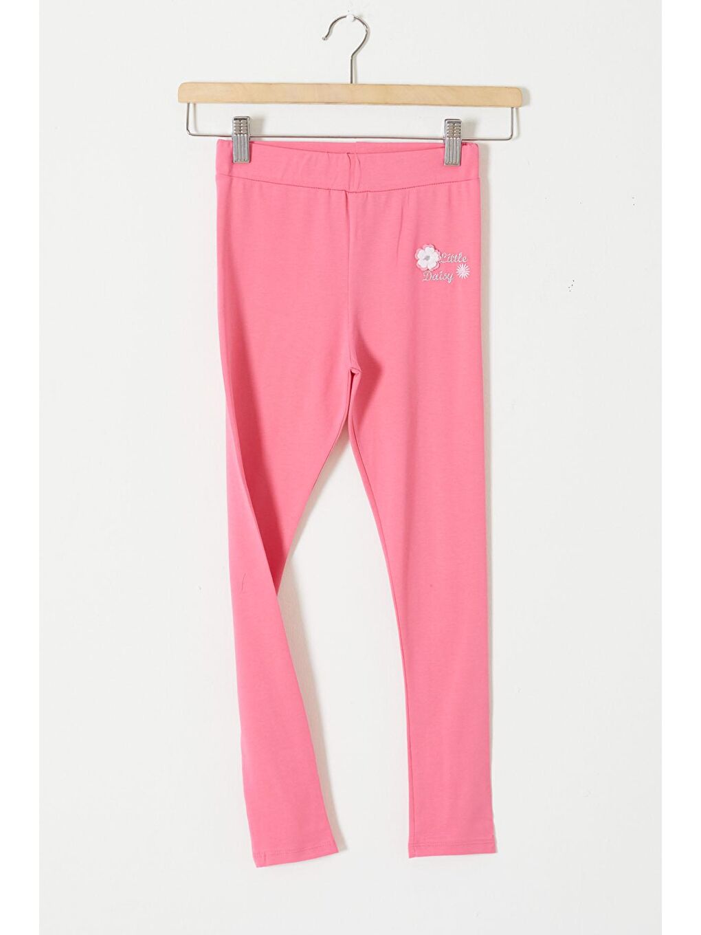 Pembe Çiçek Nakış Detaylı Kız Çocuk Tayt 18308-1