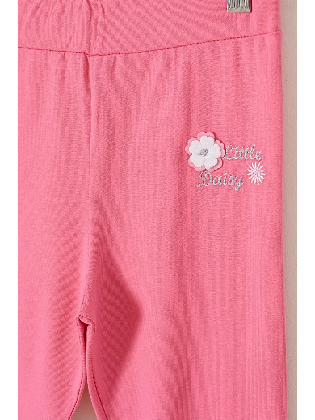 Pembe Çiçek Nakış Detaylı Kız Çocuk Tayt 18308-2
