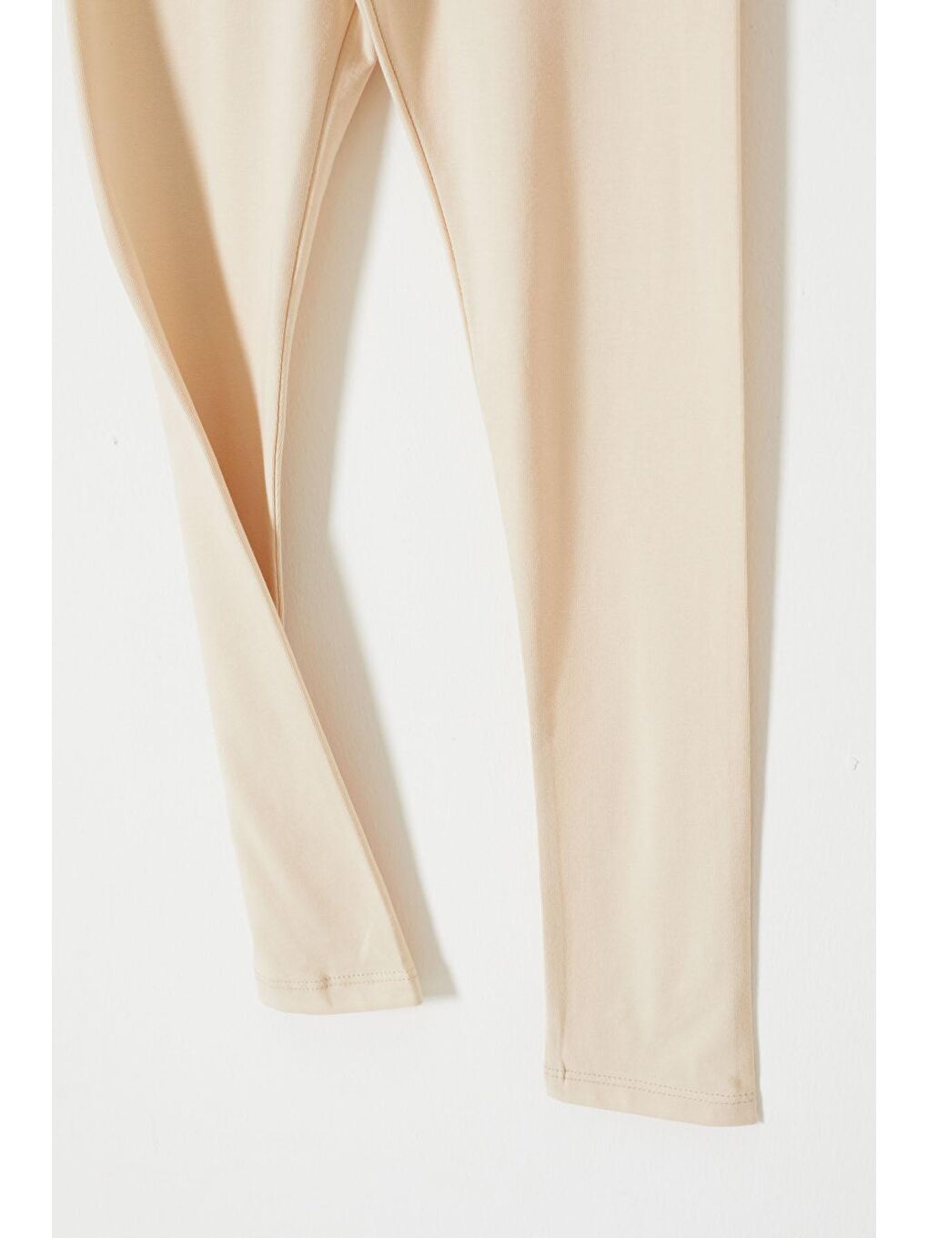 Ekru Krem Çiçek Nakış Detaylı Kız Çocuk Tayt-3