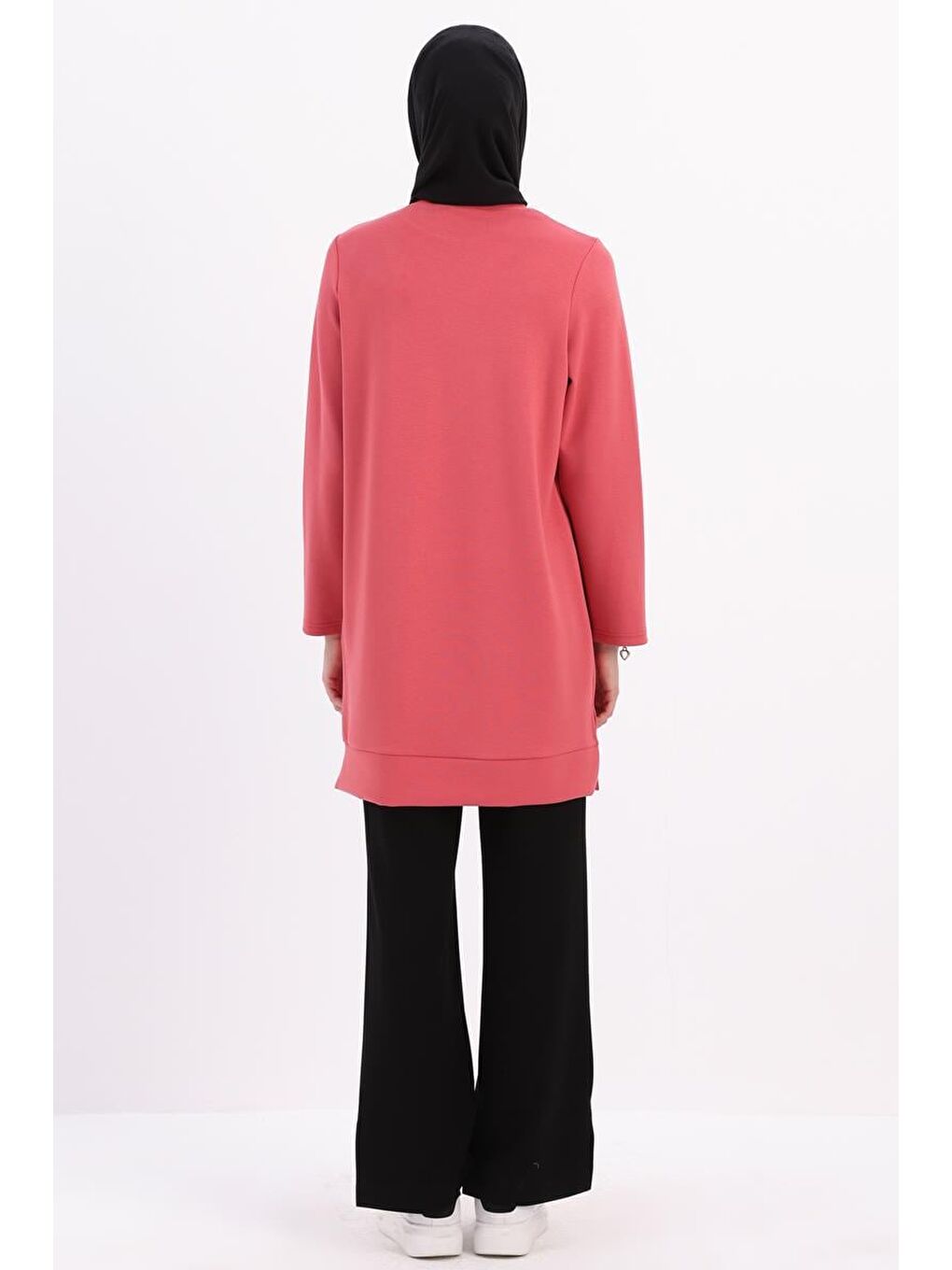 Pembe Açık Gül-Kolu Fermuarlı Tunik-3