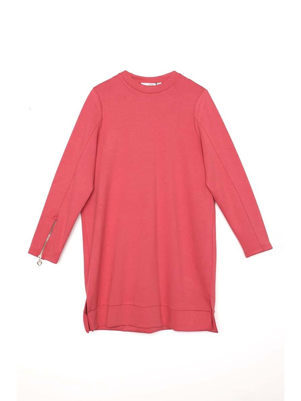 Pembe Açık Gül-Kolu Fermuarlı Tunik-5
