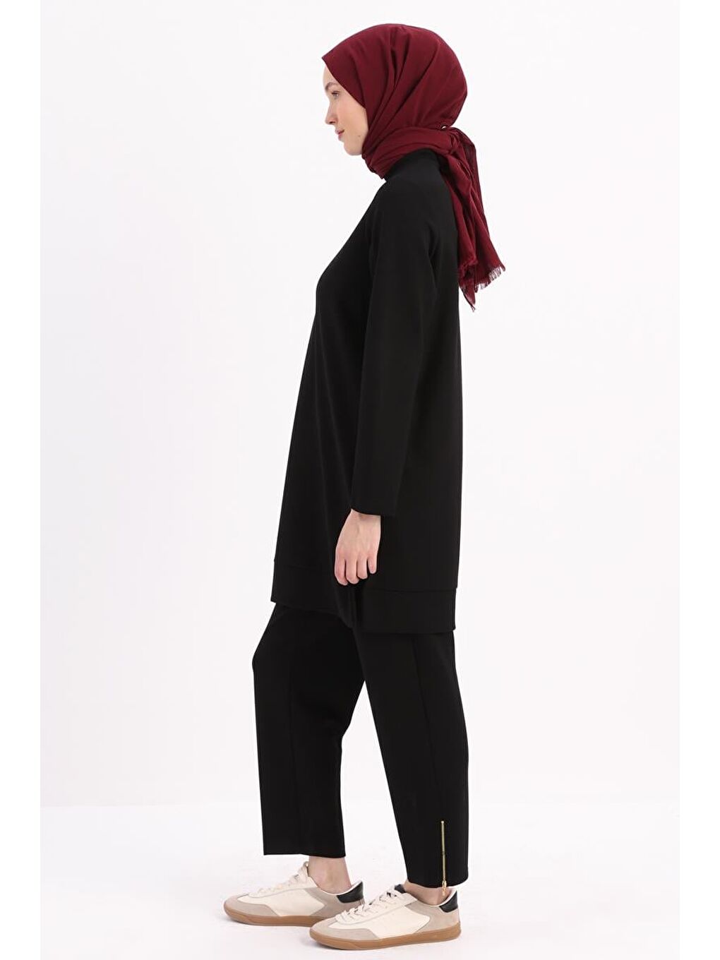 Siyah-Kolu Fermuarlı Tunik-2