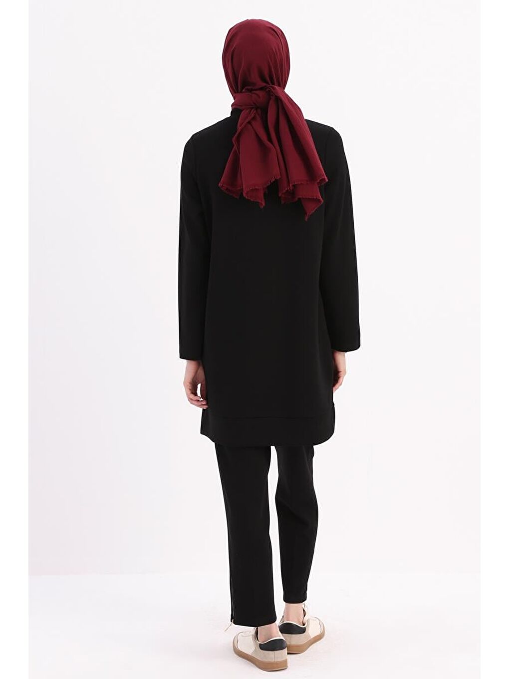 Siyah-Kolu Fermuarlı Tunik-3