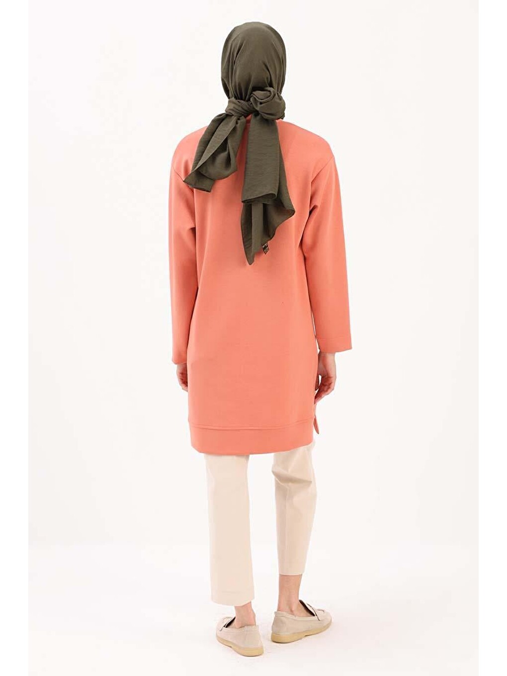 Pembe Somon-taşlı Geometrik Çima Detaylı Tunik-3