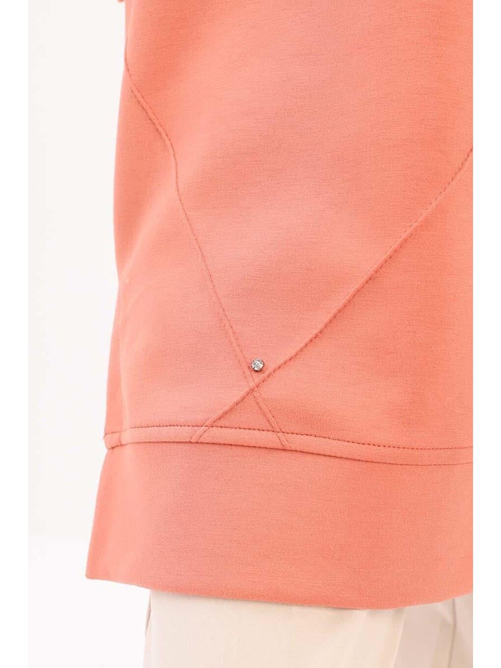 Pembe Somon-taşlı Geometrik Çima Detaylı Tunik-4