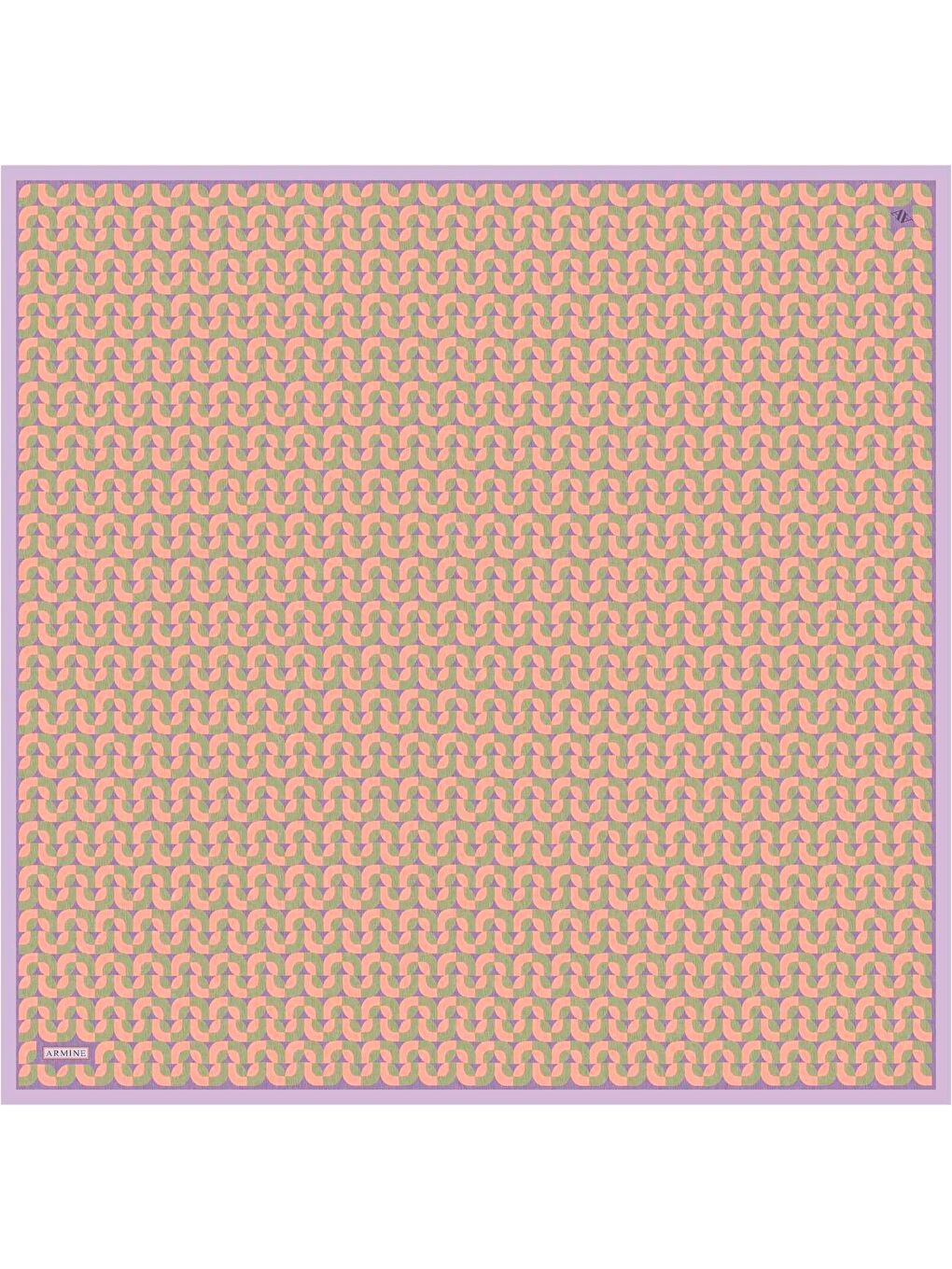 Turuncu Klasik Desenli Saf İpek Sura Eşarp 9321 33-1